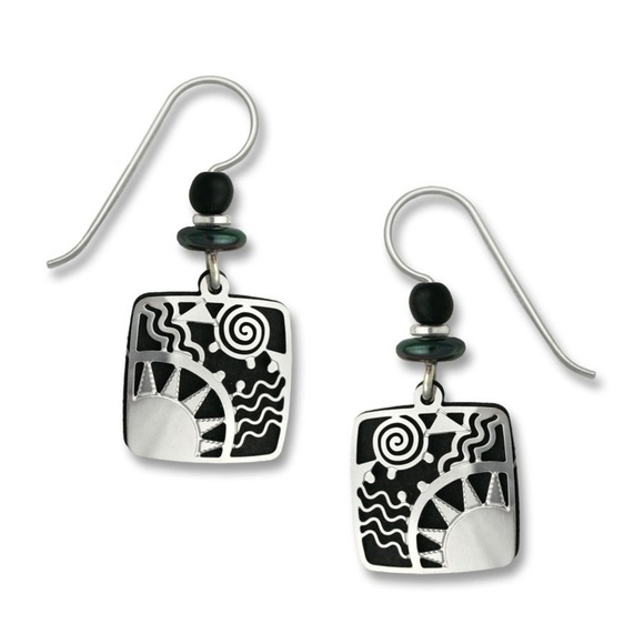 Left Hand Studios Jewelry - Left Hand Studios Sunrise Black & Silver-tone Adajio Earrings Sterling Wire.